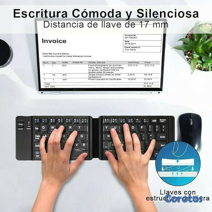 computadoras y laptops - Mini teclado inalambrico plegable Q-815 compatible iOS, Android y Window
 4