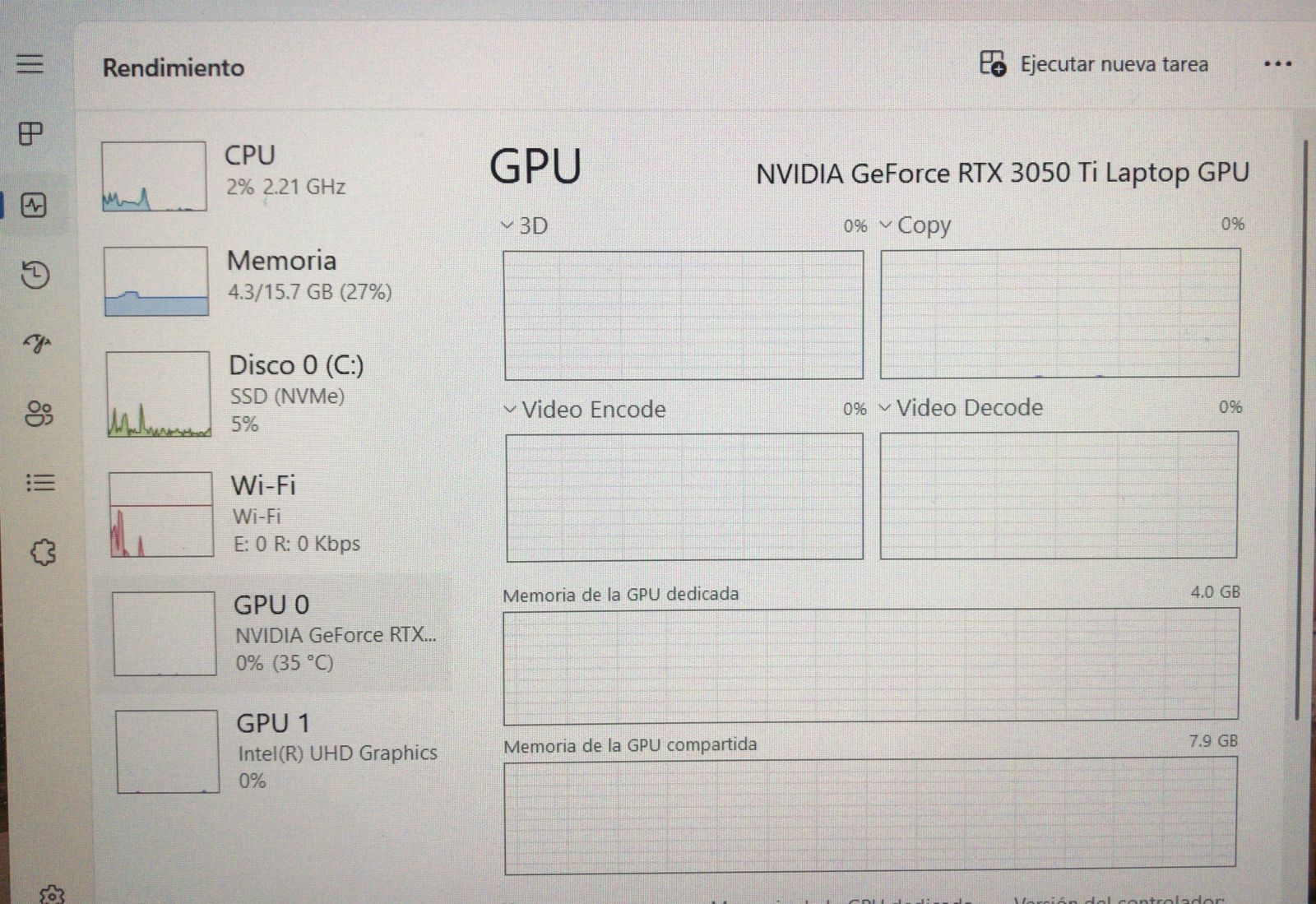 computadoras y laptops - Laptop MSI, 11va gen. Intel i7, rtx 3050ti 4