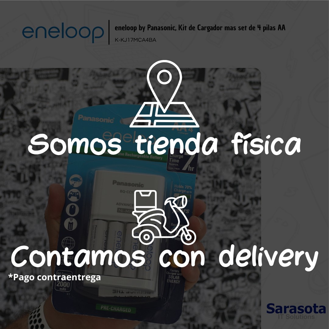 accesorios para electronica - Cargador con baterías recarcables AA Eneloop Panasonic 7hr 3