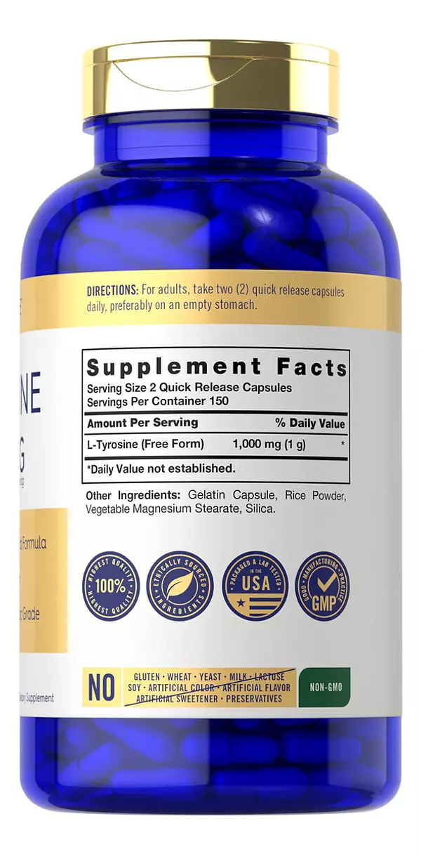 Salud y Equipamiento Médico - Tirosina 1000mg 300cap Carlyle 2