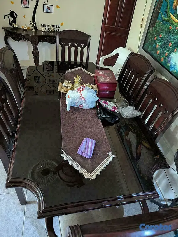 muebles y colchones - COMEDOR 6 SILLAS EN CAOBA 2