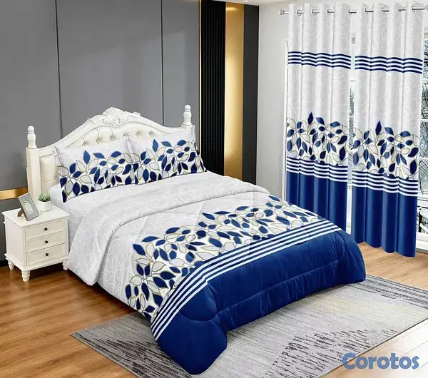 muebles y colchones - juego de colcha 5 piezas para cama de queen  14