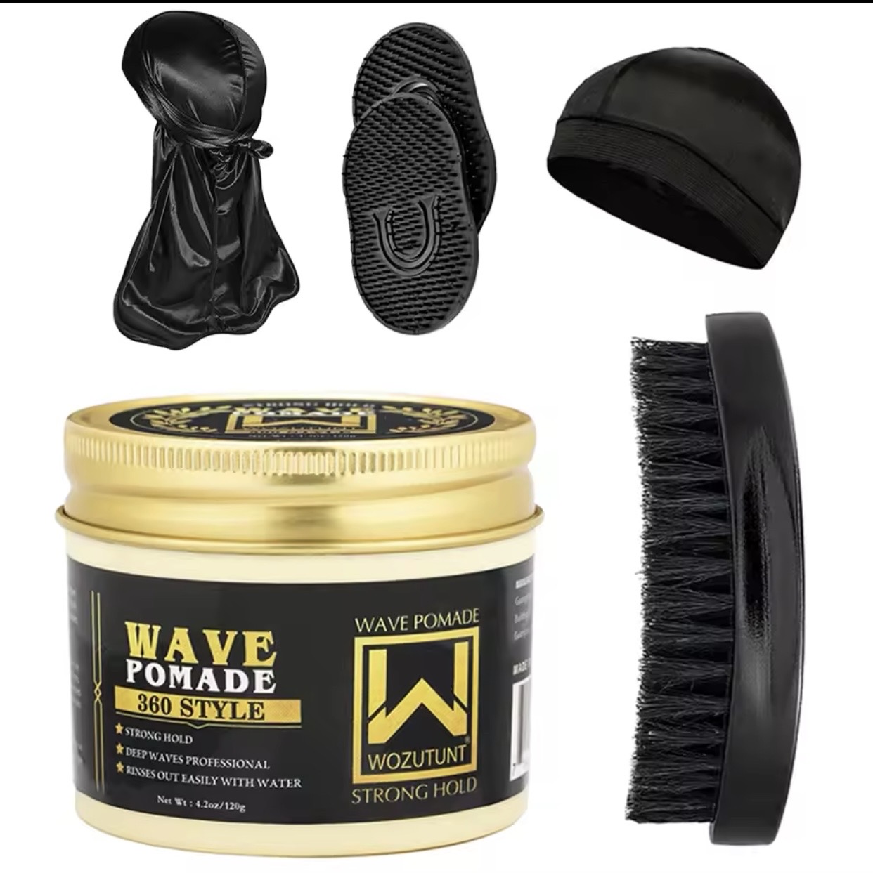 salud y belleza - kit de pomada wave 360 stile completo para las ondas del cabello  1