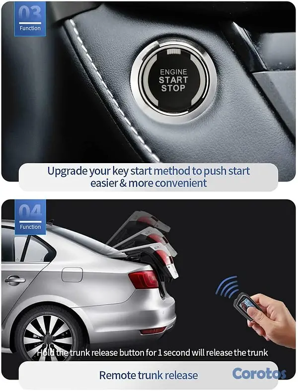 accesorios para vehiculos - Alarma inteligente Easyguard con encendido por bot 5