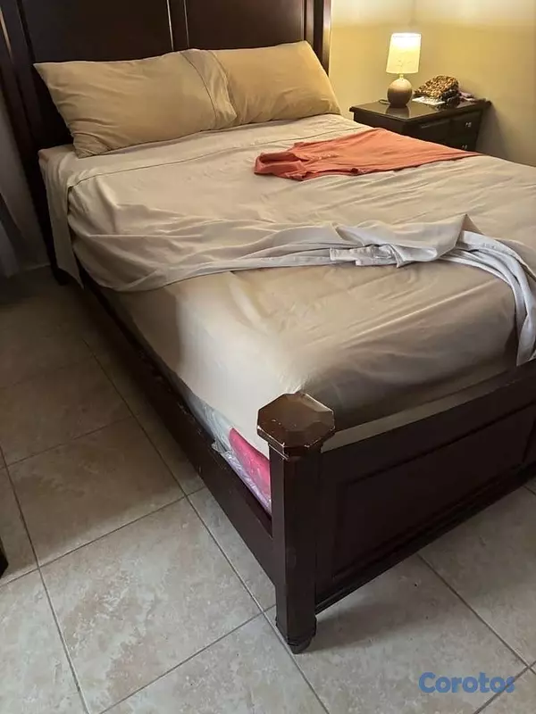 muebles y colchones - cama queen caoba 4