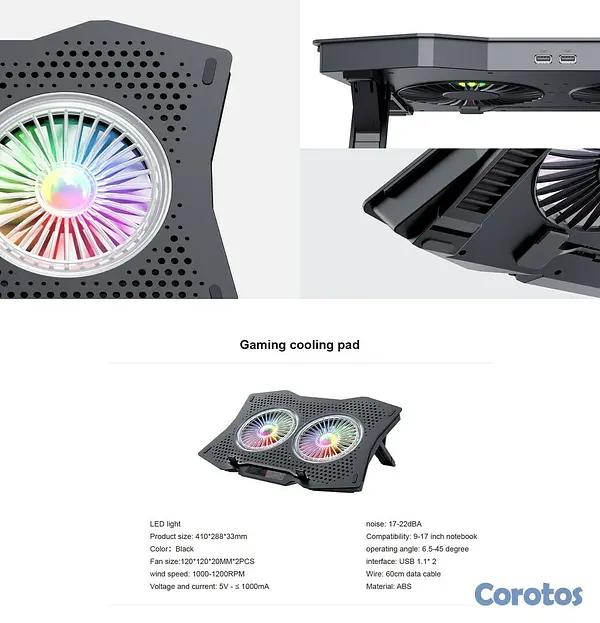 computadoras y laptops - FAN COOLER, 10" hasta 17 pulgadas 2