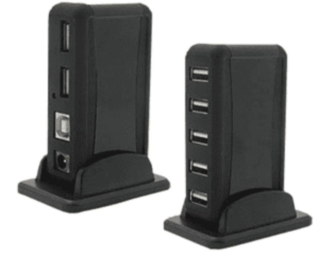 computadoras y laptops - HUB USB AGILER 7 PUERTOS USB 2.0, CON ADAPTADOR DE CORRIENTE.
