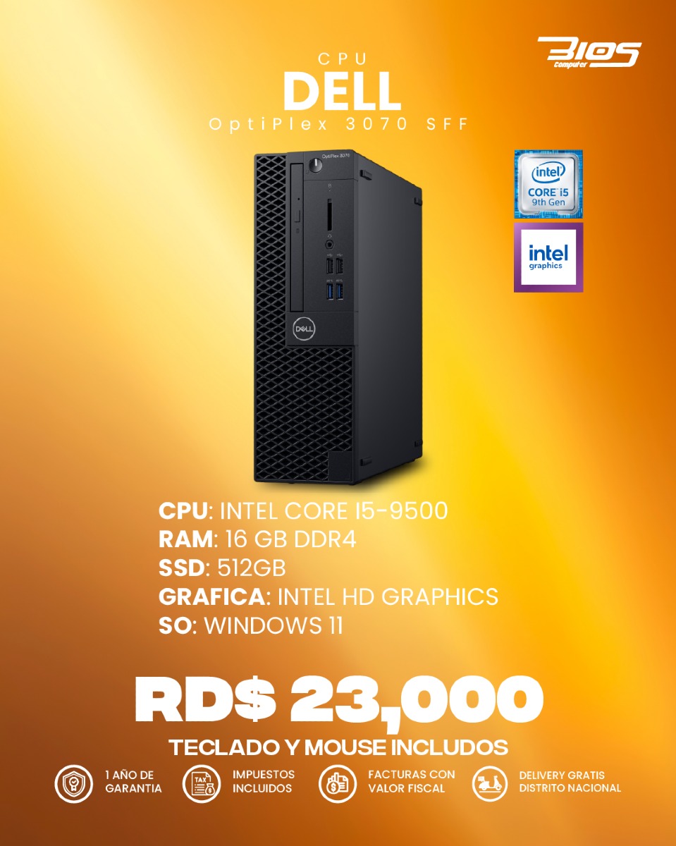 computadoras y laptops - CPU Dell OptiPlex 3070 SFF 0
