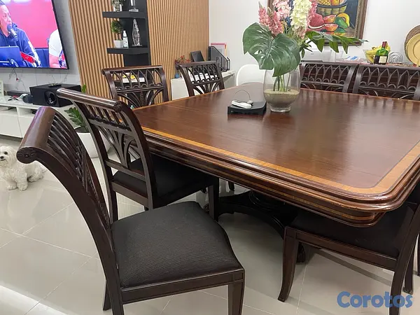 muebles y colchones - ✨ Juego de Comedor de Caoba de 8 Sillas con Credenza en Venta ✨ 3
