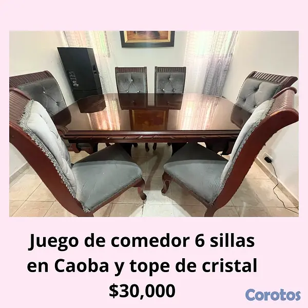 muebles y colchones - Juego de Muebles y Juego de comedor en caoba ambos 2