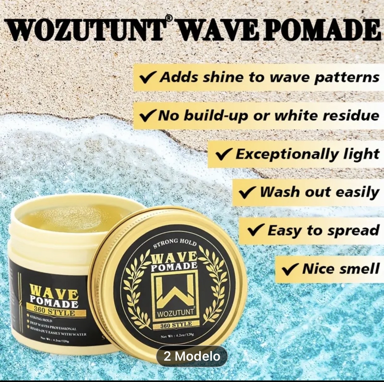 salud y belleza - kit de pomada wave 360 stile completo para las ondas del cabello  3