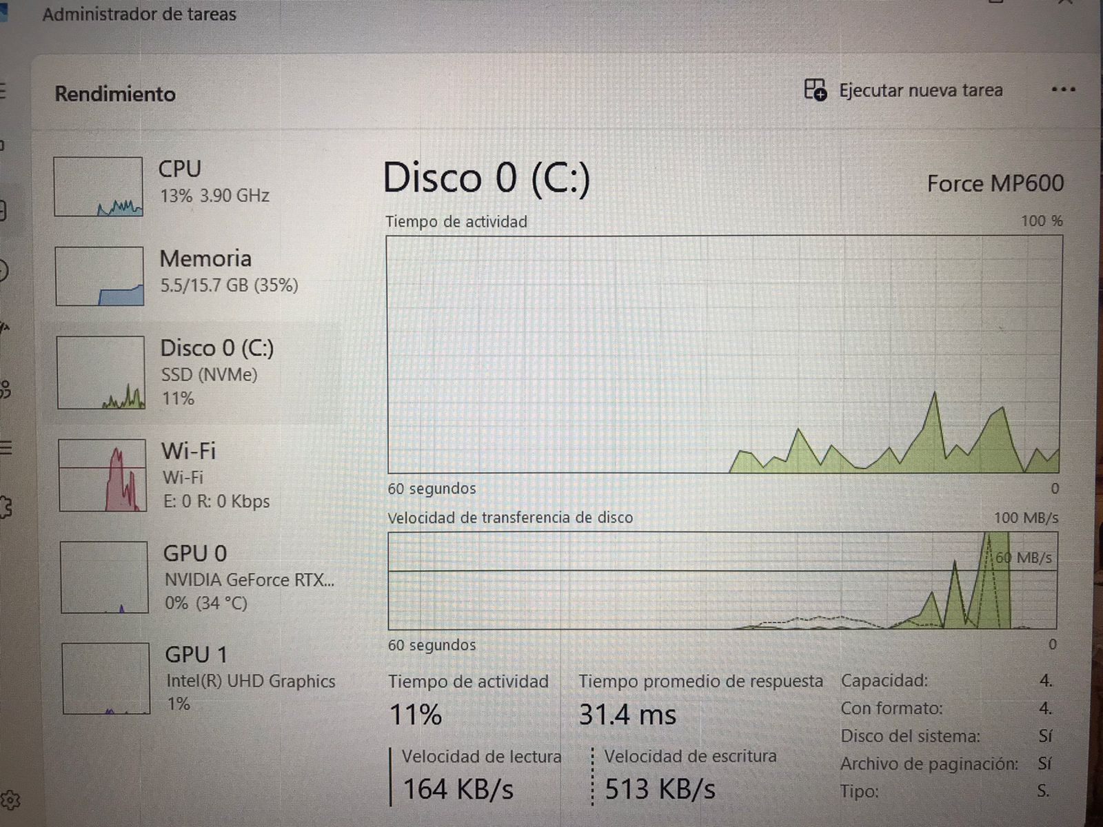 computadoras y laptops - Laptop MSI, 11va gen. Intel i7, rtx 3050ti 8