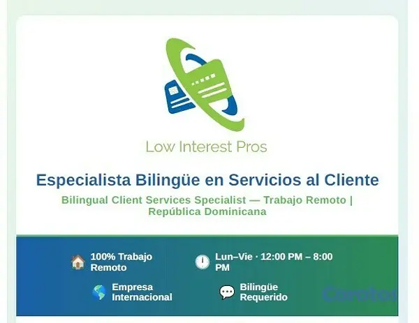 empleos disponibles - Especialista Bilingüe en Servicios al Cliente