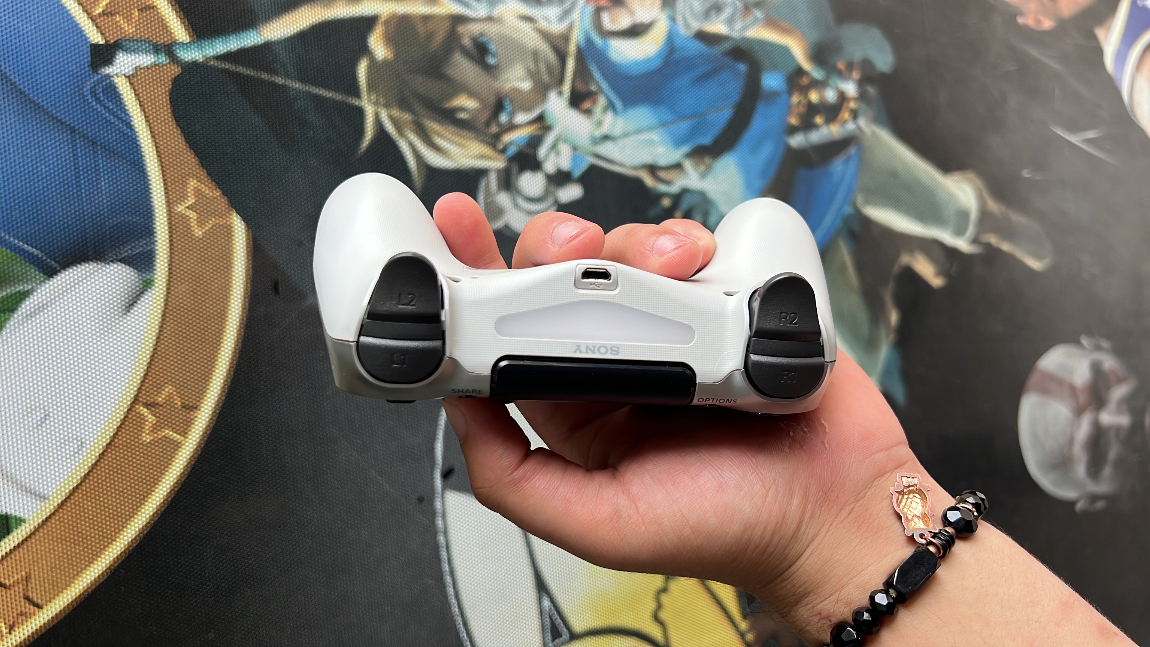 consolas y videojuegos - control ps4 gris original  1
