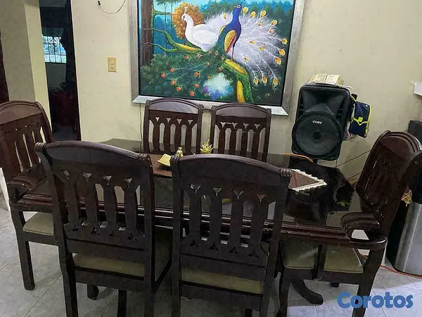 muebles y colchones - COMEDOR 6 SILLAS EN CAOBA 4