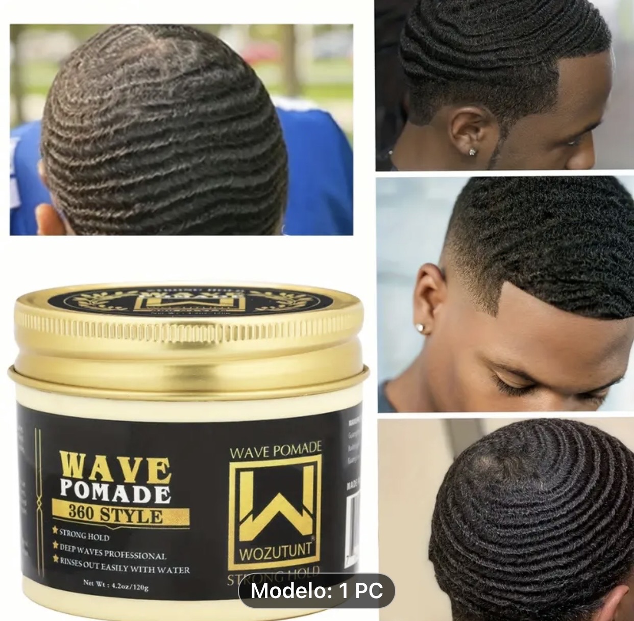 salud y belleza - kit de pomada wave 360 stile completo para las ondas del cabello  4