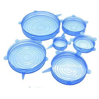 cocina - Tapas de silicona elásticas 6 piezas Cubierta de alimentos, varios tamaños 0