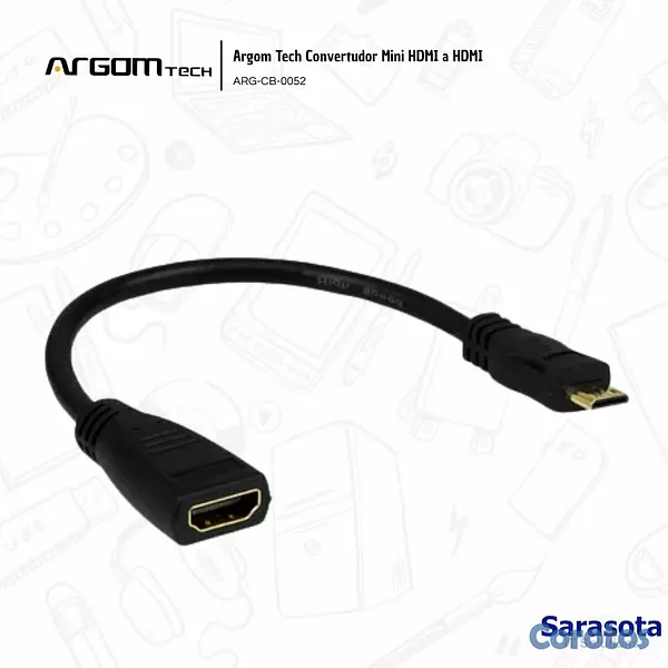 accesorios para electronica - Argom Tech Adaptador Mini HDMI a HDMI ARG-CB-0052 2