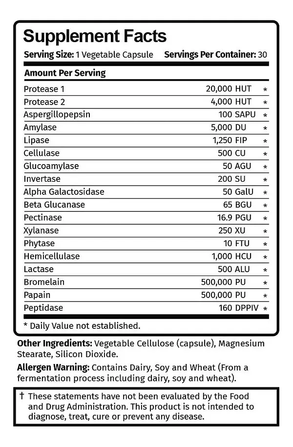 Salud y Equipamiento Médico - Enzimas Digestivas 30cap Vitami - - Unidad A $7827 2