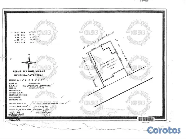casas - Solar Casa en Piantini de 1449m2 con 36 de frente 2