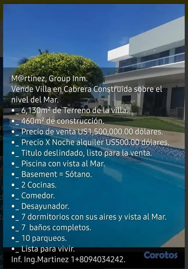 casas vacacionales y villas - Villa en Cabrera 8