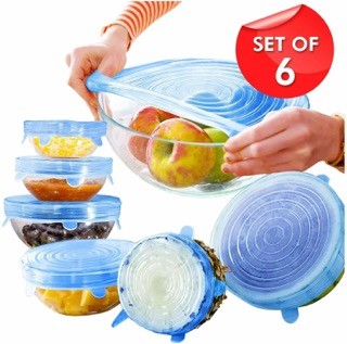 cocina - Tapas de silicona elásticas 6 piezas Cubierta de alimentos, varios tamaños 1