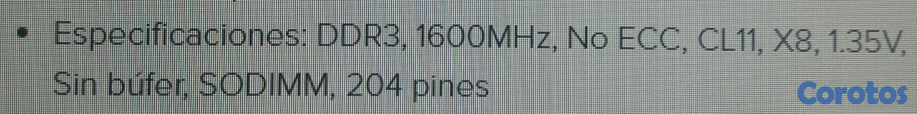 computadoras y laptops - MEMORIA RAM DDR3 PARA LAPTOP 4