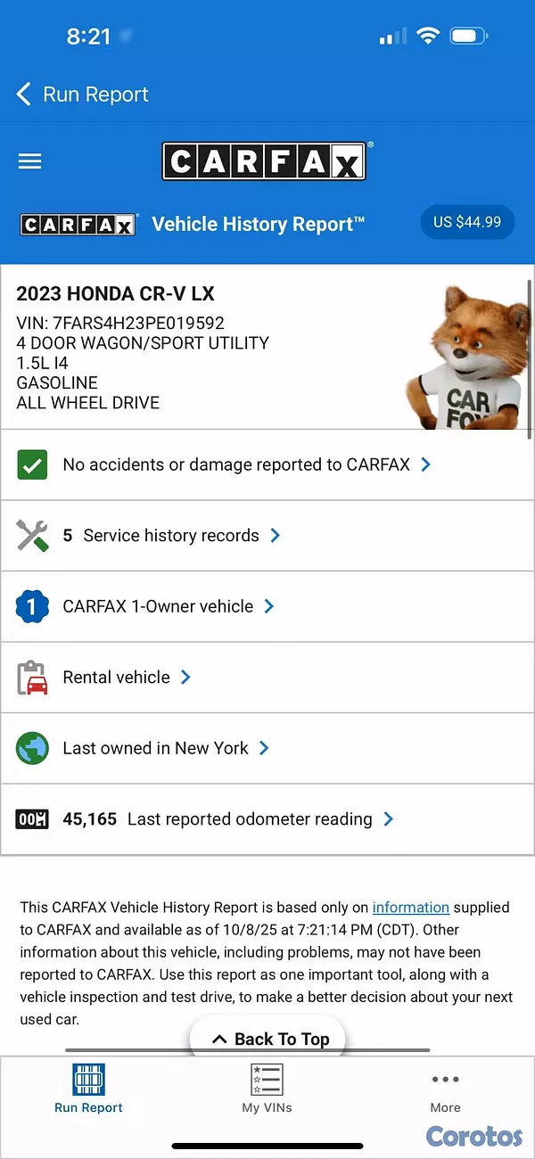 jeepetas y camionetas - Honda crv lx 2023 clean carfax  5