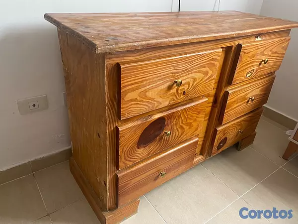 muebles y colchones - gavetero de madera en pino muy bueno 7