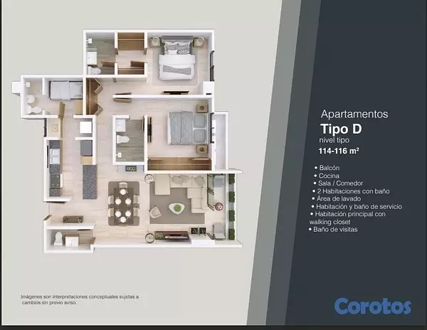 apartamentos - Apartamento Arroyo Hondo Viejo de 2 habitaciones 3