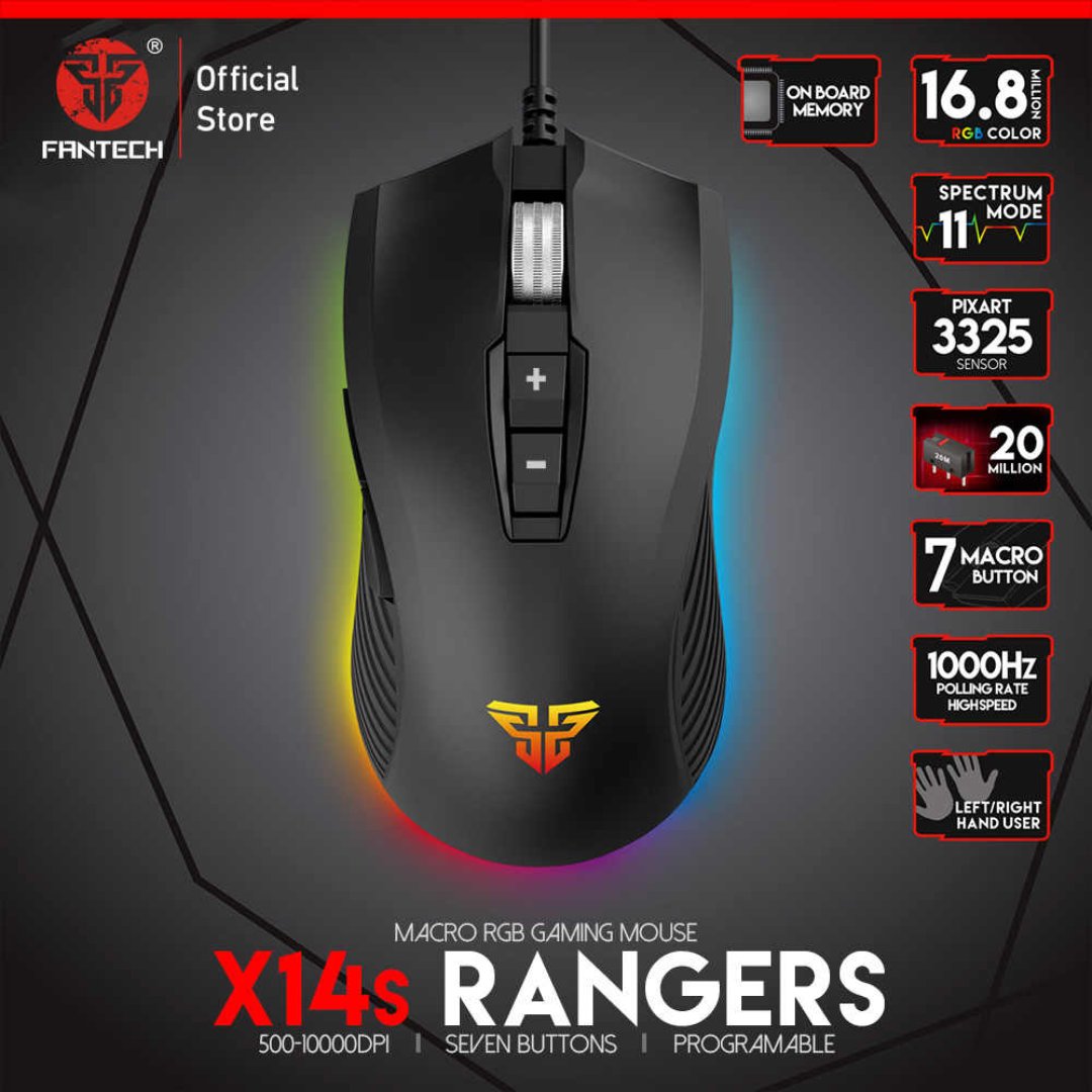 computadoras y laptops - MOUSE Fantech USB GAMIN (Mod.X14S) PARA JUGADORES VIP 0