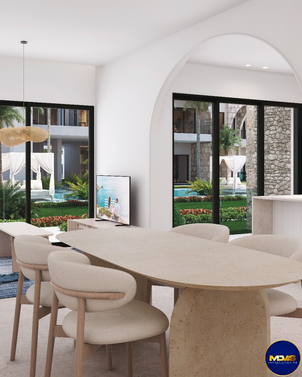 apartamentos - Apartamento amueblado en Cana Bay, Punta Cana con piscina, cancha, campo de golf 3