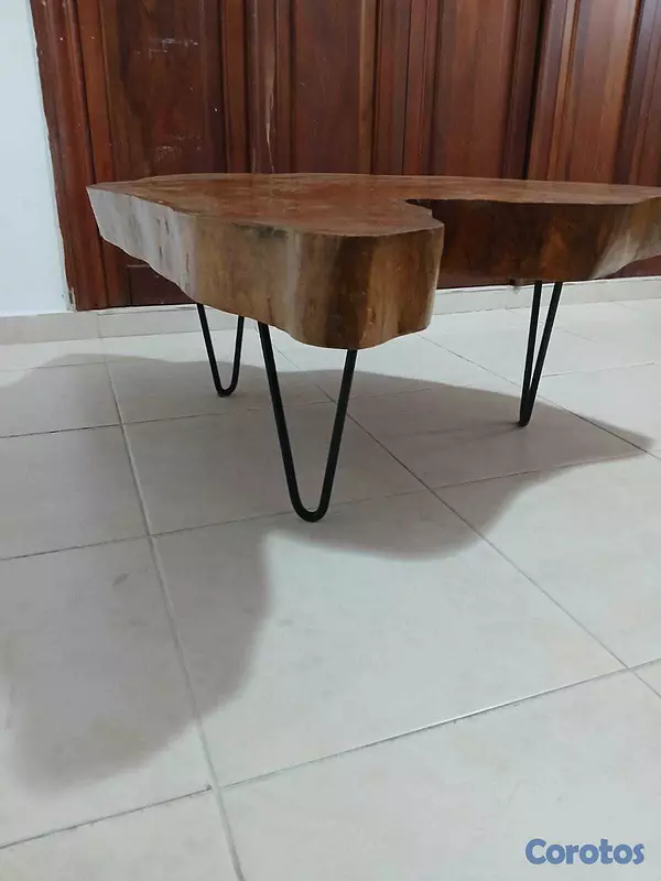 decoración y accesorios - VENDO MESA PARA SALA O TERRAZA TRONCO DE MADERA 2