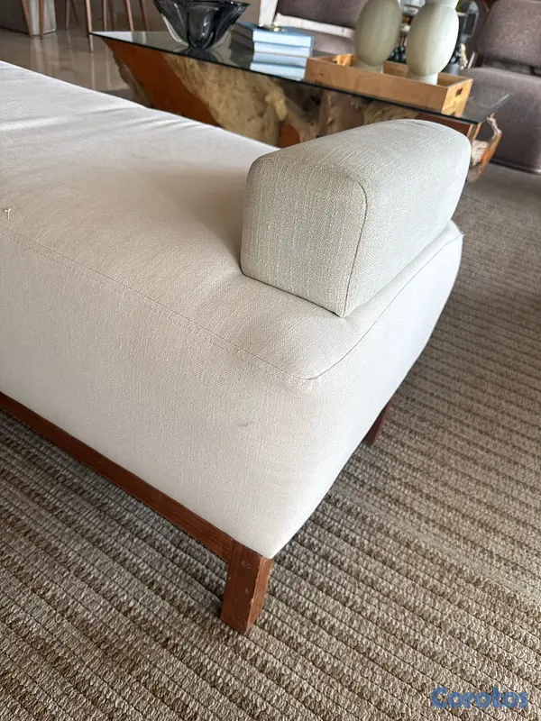 muebles y colchones - Banco decorativo Madera y Tela  2