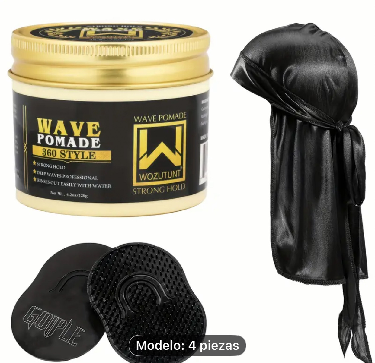 salud y belleza - kit de pomada wave 360 stile completo para las ondas del cabello  9