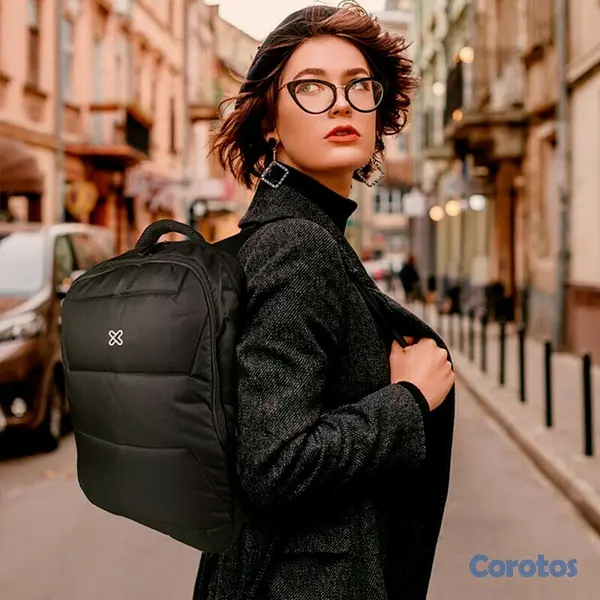 carteras y maletas - BULTO DE NOTEBOOK KLIPX MONACO 15.6" TIPO MOCHILA, 2 COMPARTIMENTOS PRINCIPALES, 2
