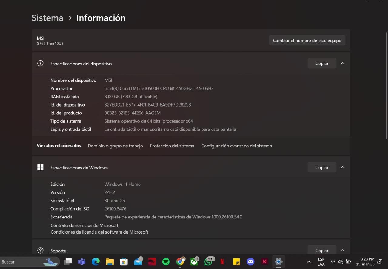 computadoras y laptops - Laptop MSI GF65 Thin 10UE  4
