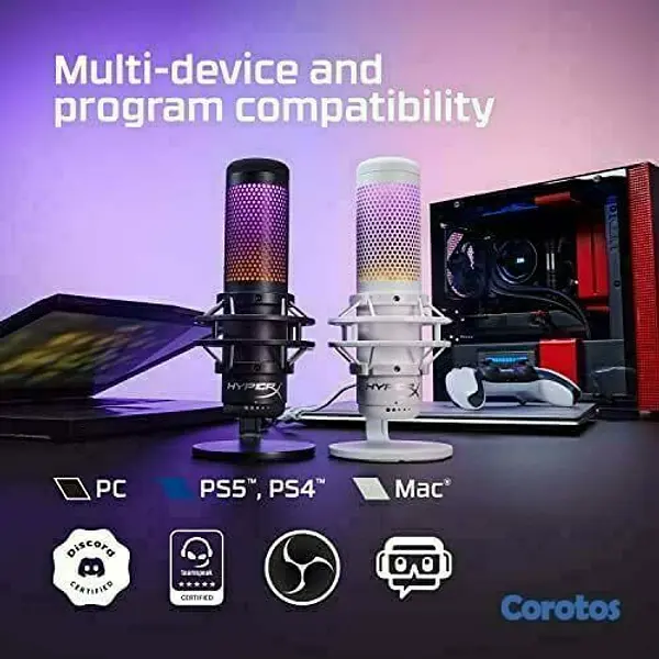 consolas y videojuegos - HyperX QuadCast S - Micrófono condensador USB RGB  9