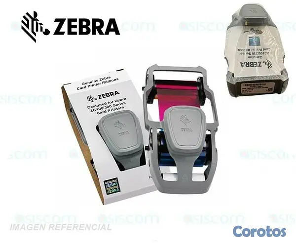 impresoras y scanners - CINTA DE COLOR ZEBRA  ZC100 & ZC300, COLOR YMCKO, RENDIMIENTO DE 200 IMPRESIONES