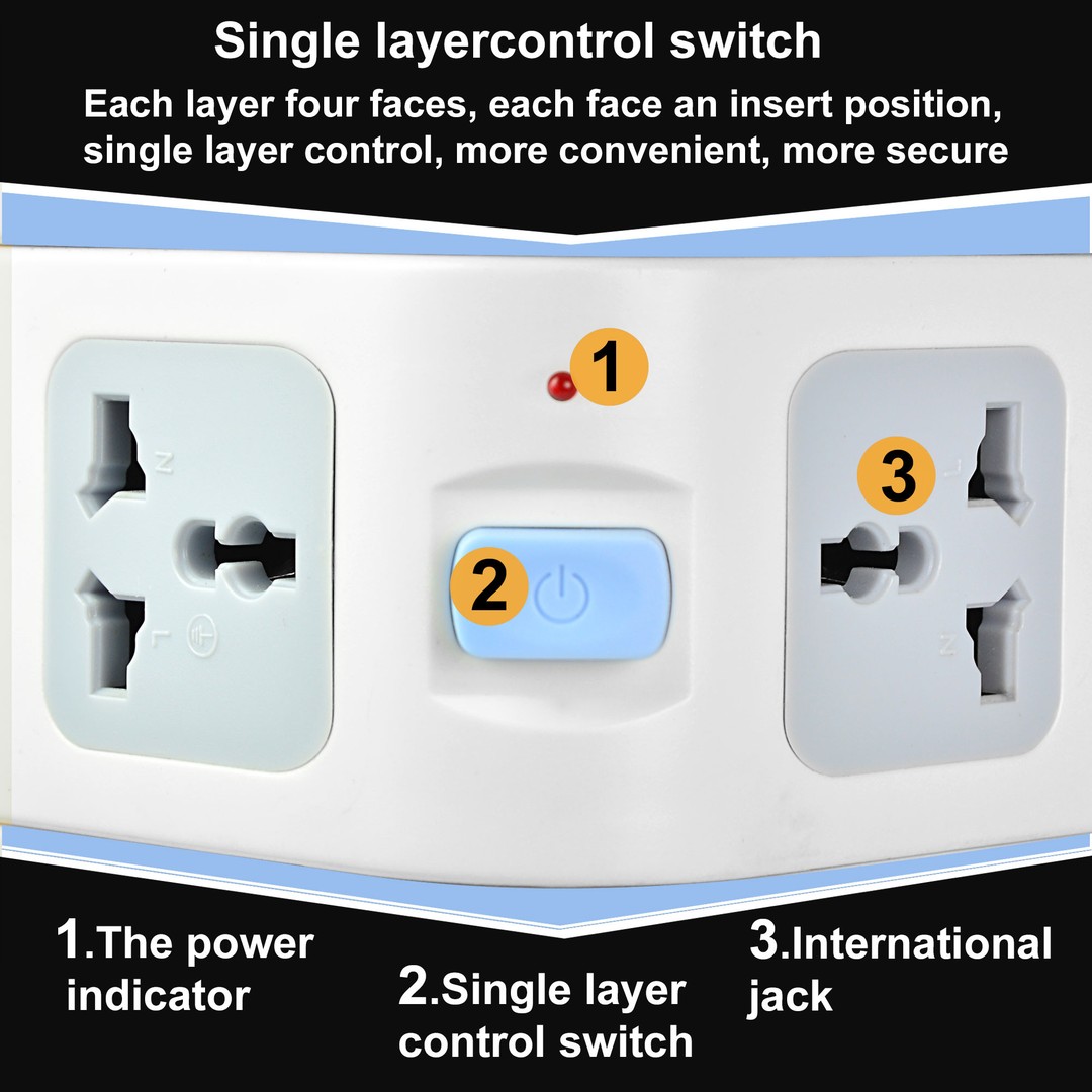 accesorios para electronica - Regleta Vertical Multitomas Multienchufe Enchufe Extension 4