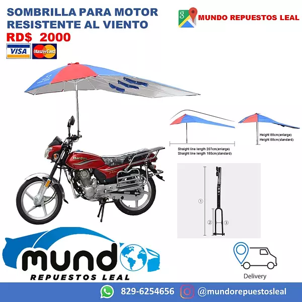bicicletas y accesorios - Sombrilla para motocicleta, sombrilla de motor  2