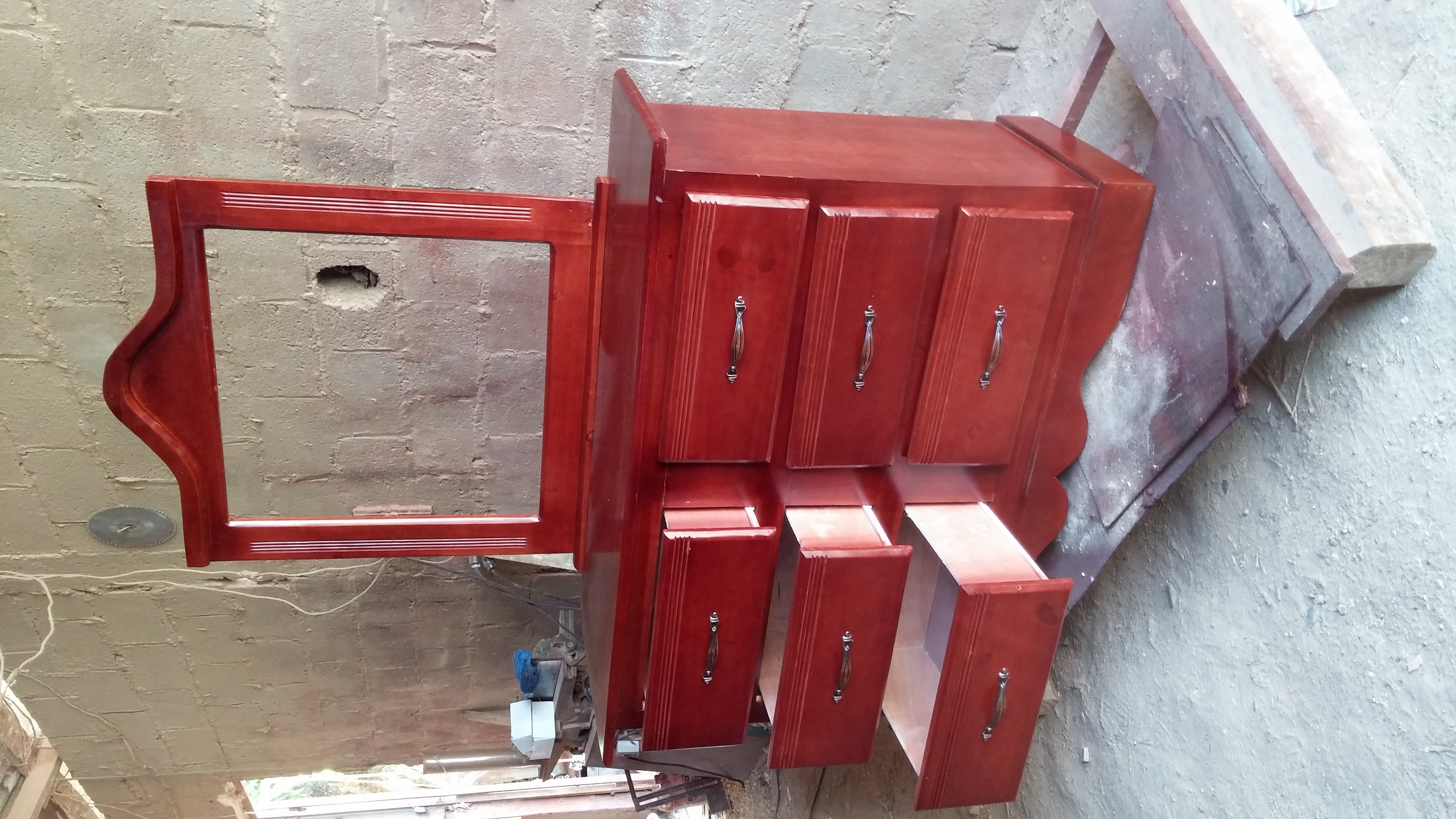 muebles y colchones - Gavetero de seis gavetas color caoba en madera  2