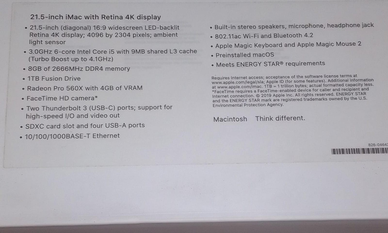 computadoras y laptops - SE VENDE COMPUTADORA APPLE MAC i5, 8GB, 1TB, TARJETA DE VIDEO 4GB, PANTALLA 21.5 2