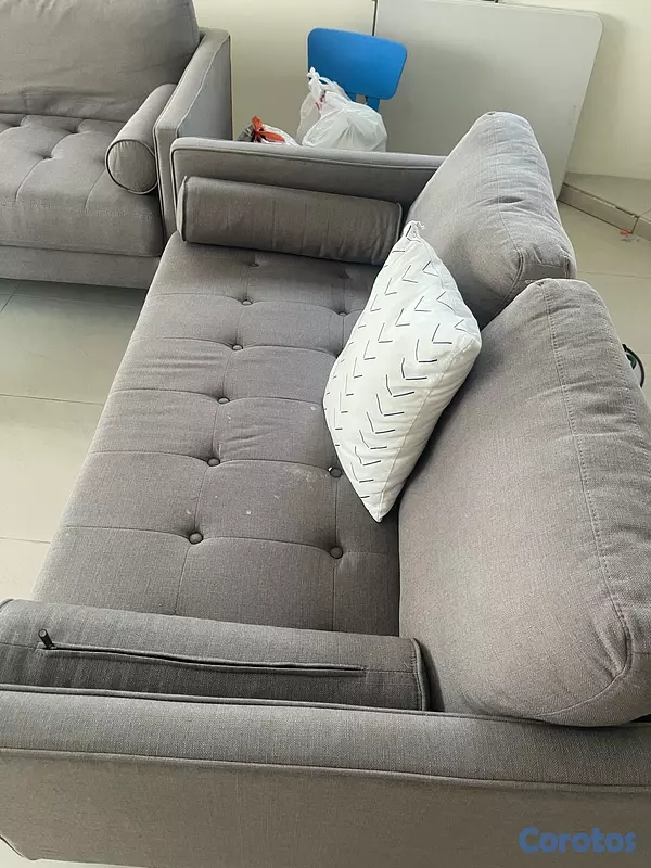 muebles y colchones - Juego de muebles gris. Uno de 2 plazas, y uno de 3 plazas.  2