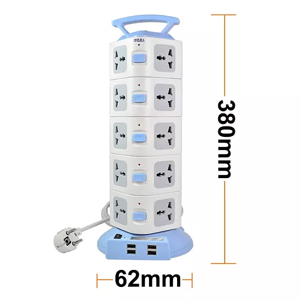 accesorios para electronica - Regleta Vertical Multitomas Multienchufe Enchufe Extension 5