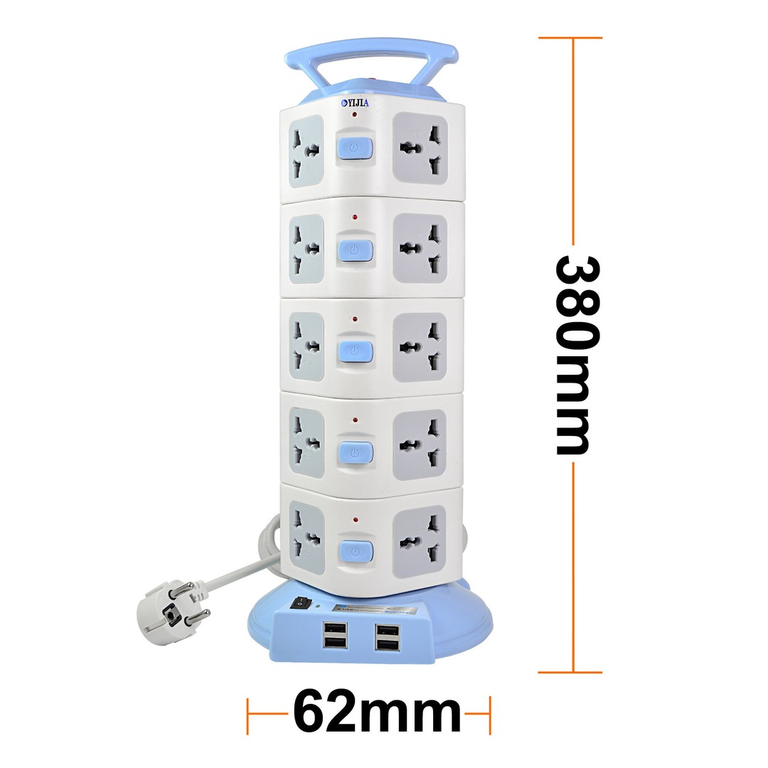 accesorios para electronica - Regleta Vertical Multitomas Multienchufe Enchufe Extension 4