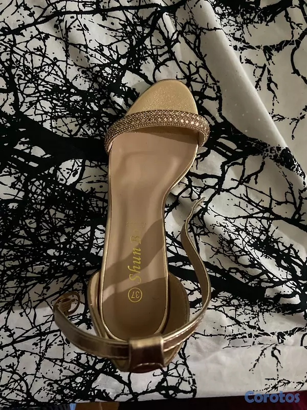 zapatos para mujer - zapatillas dorada nueva numero 37  2