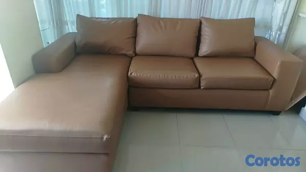 muebles y colchones - Mueble tipo L, en leather  2
