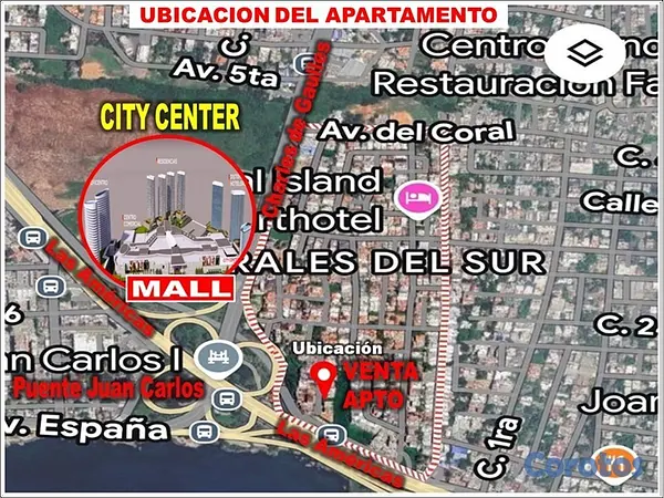 apartamentos - OFERTA POR LAS MADRES en CORALES DEL SUR, APTO de 3 HABS., 120 Mts.2, 1er. Nivel 8