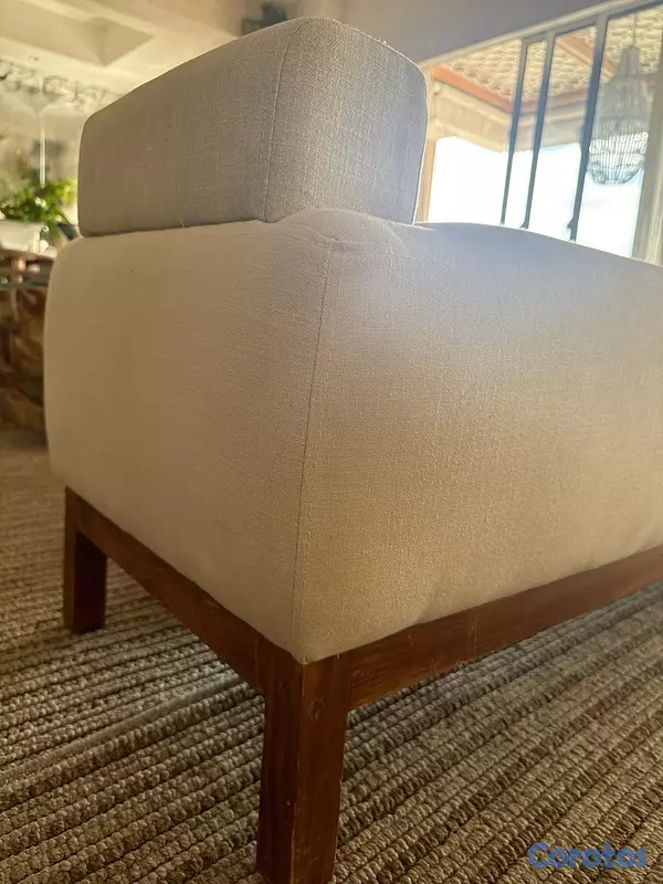 muebles y colchones - Banco decorativo Madera y Tela  3